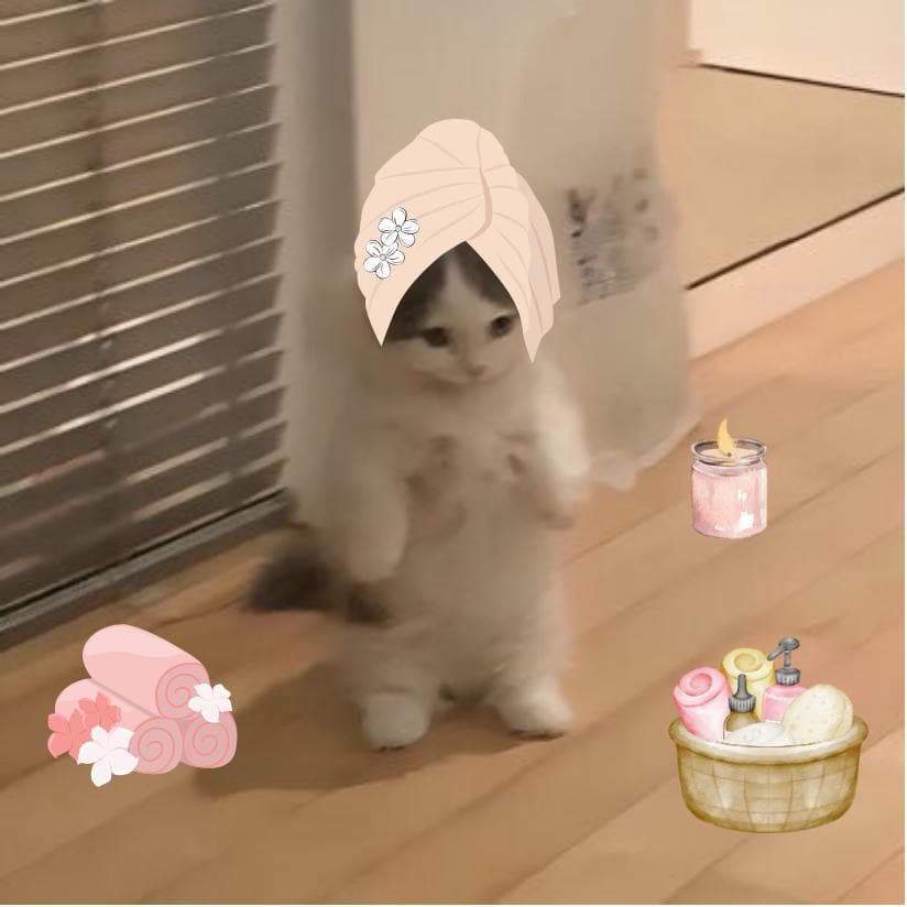 girly cute shower bath robe hat towel candle lotion