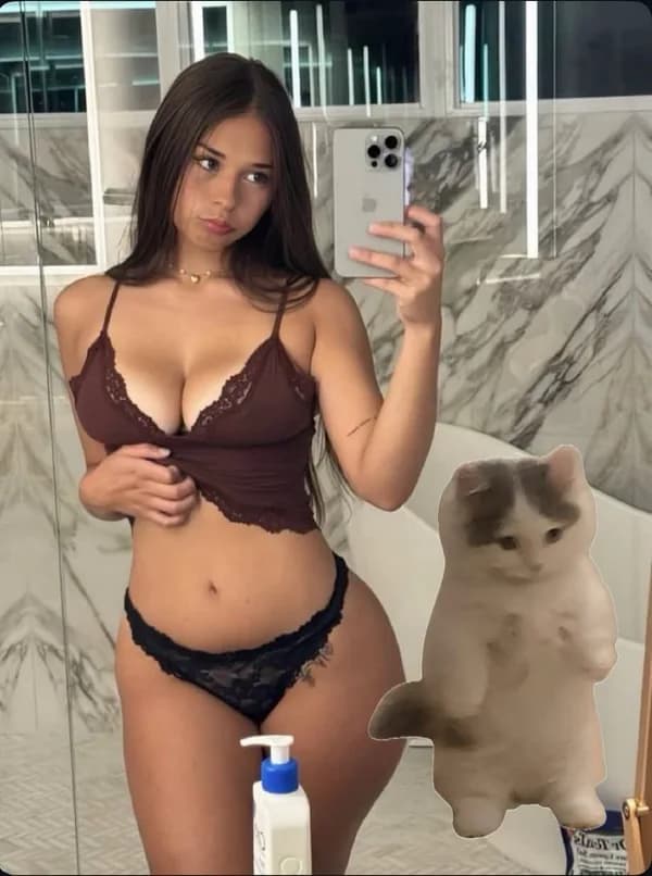 sophierain brunette boobs mirror selfie sexy nsfw tits gyat thot