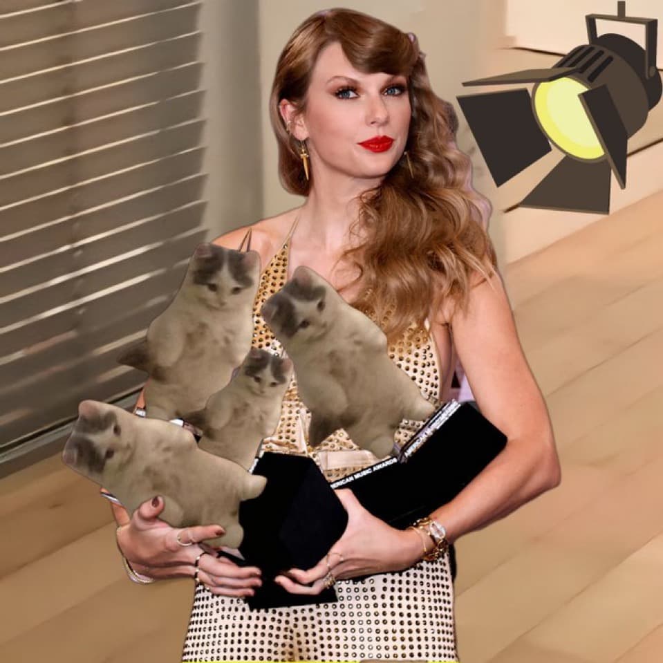 celeb taylor swift award trophy