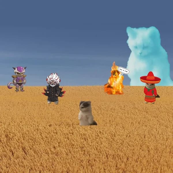 freiza collage anime fire outdoors grass