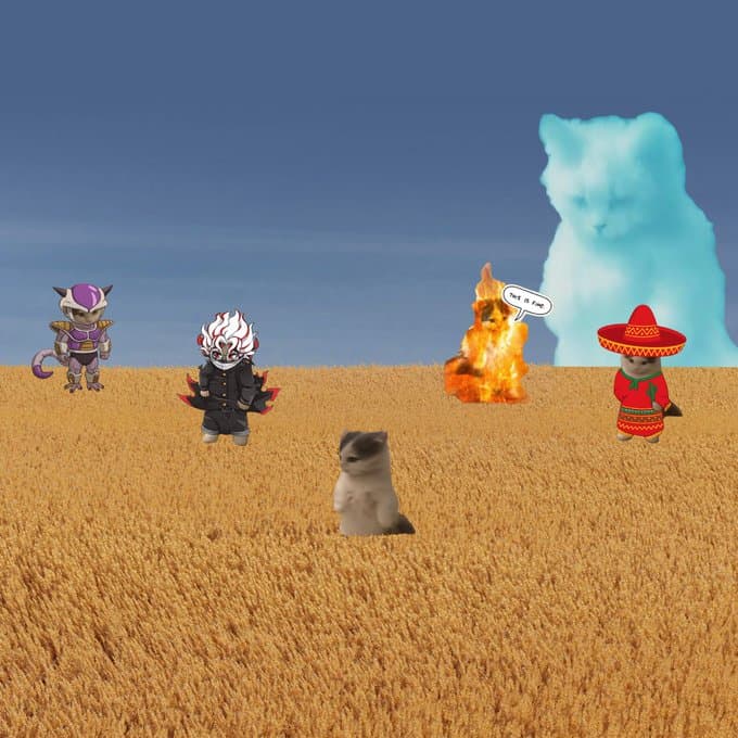 freiza collage anime fire outdoors grass