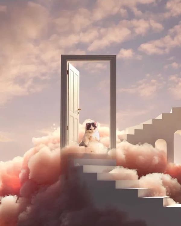 door heaven steps sky