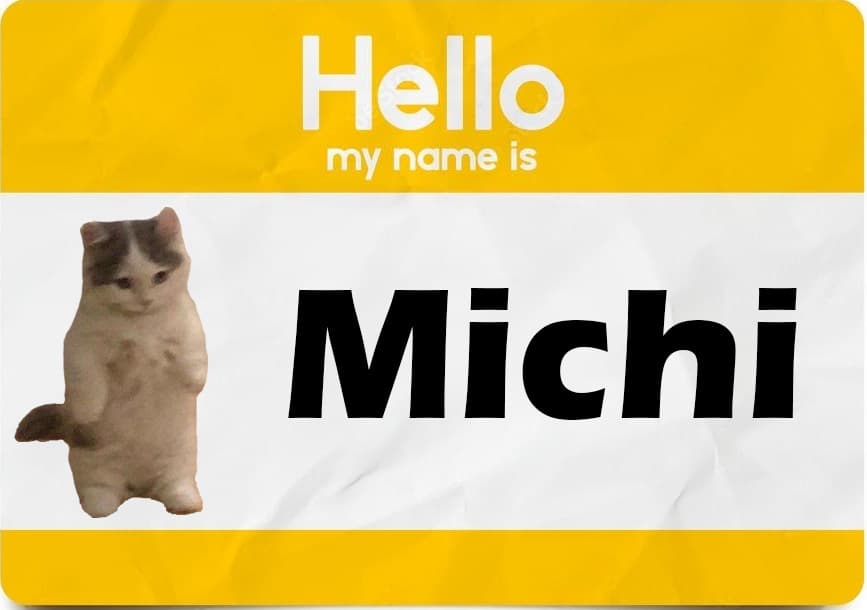nametag funny michi hello