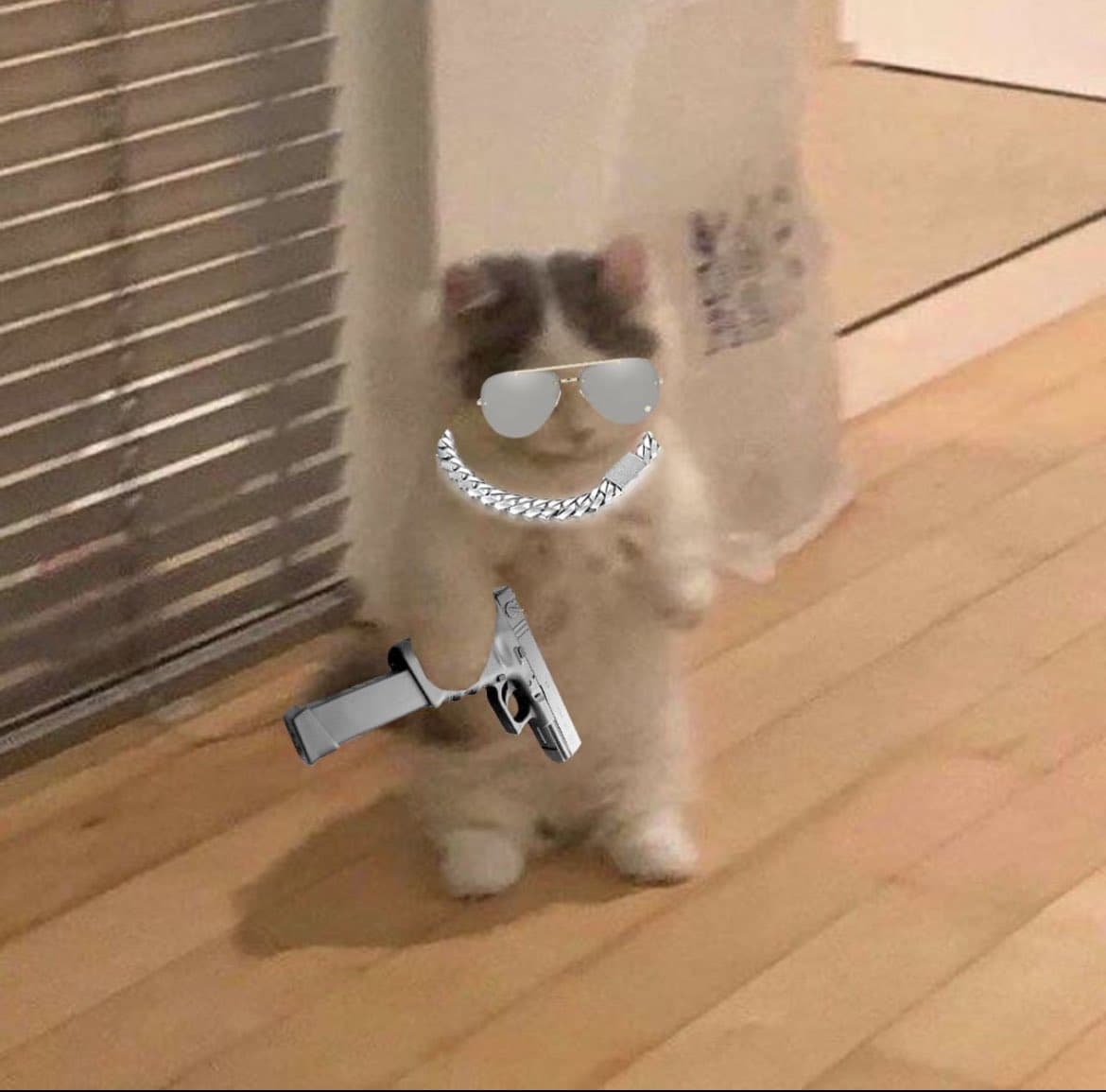 cute tough cool gun necklace chain sunglasses