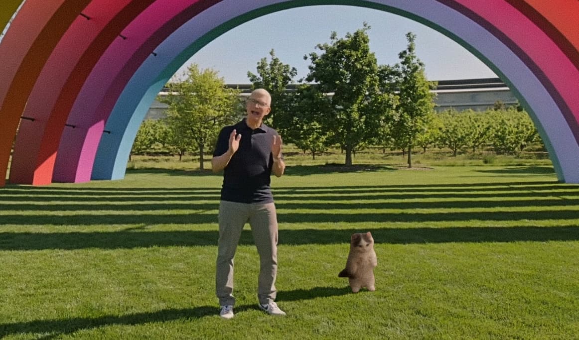 timcook apple rainbow outdoors grass