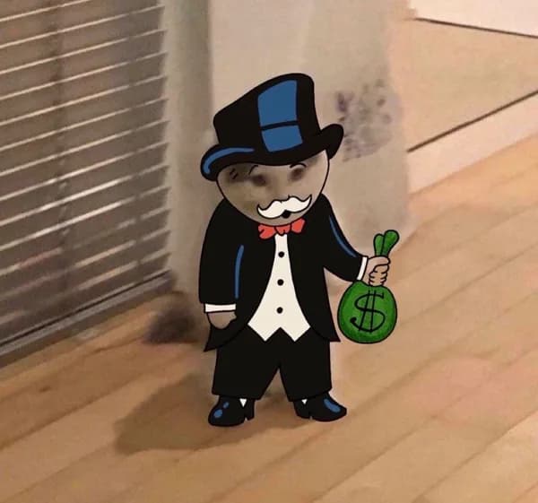 monopoly money rich bag cash hat