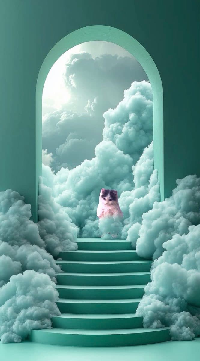 mood vibe stairs gate heaven sky gmichi higher clouds wagmichi