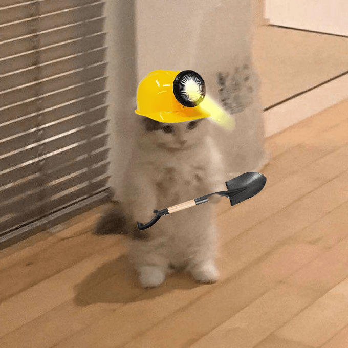 shovel helmet mine digging cute work build job