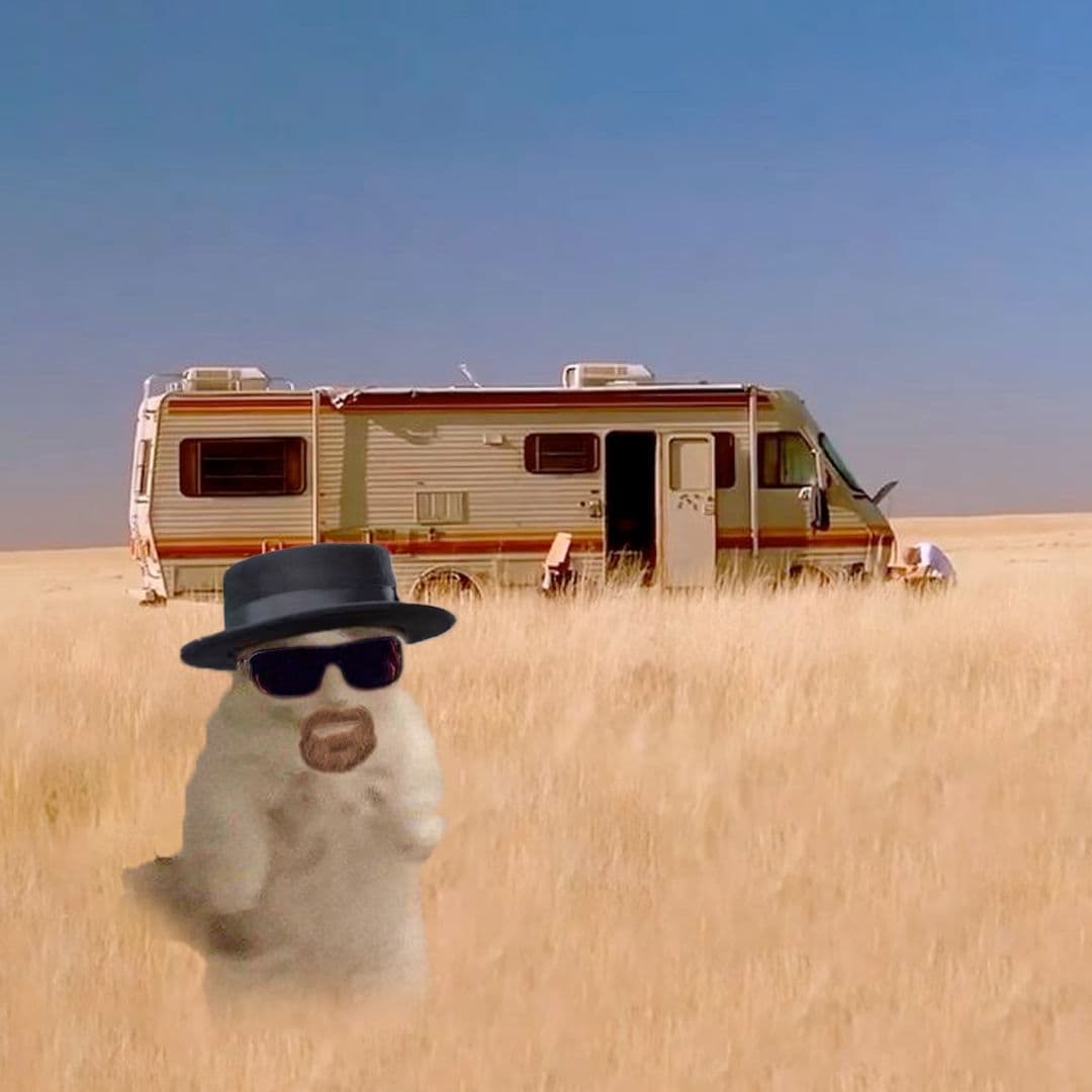 breakingbad saymyname outdoors desert van trailer sunglasses hat