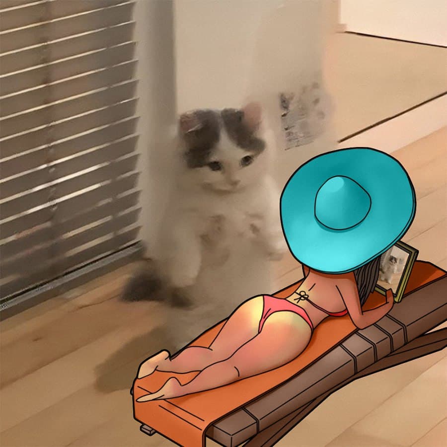 girl sun tan bikini hat back bottom