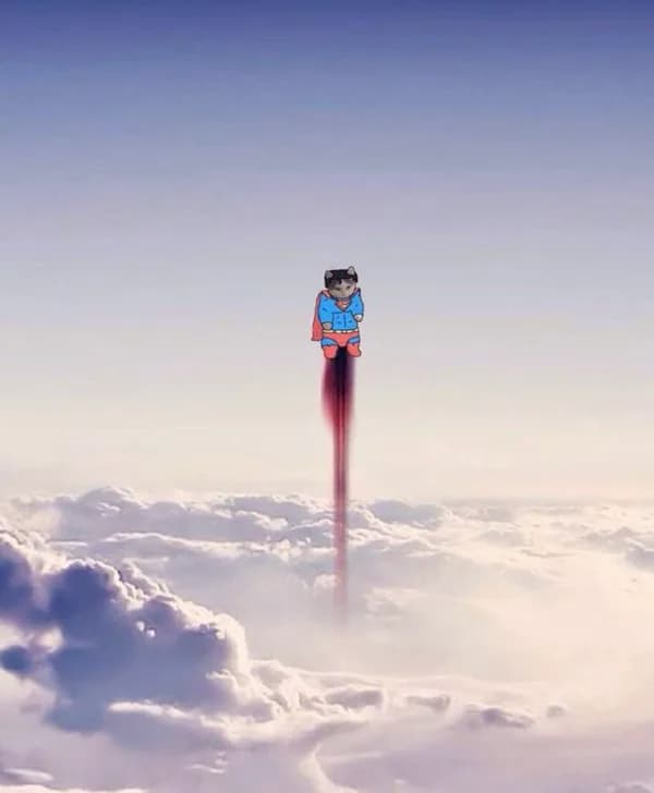 superman fly up high sky cloud