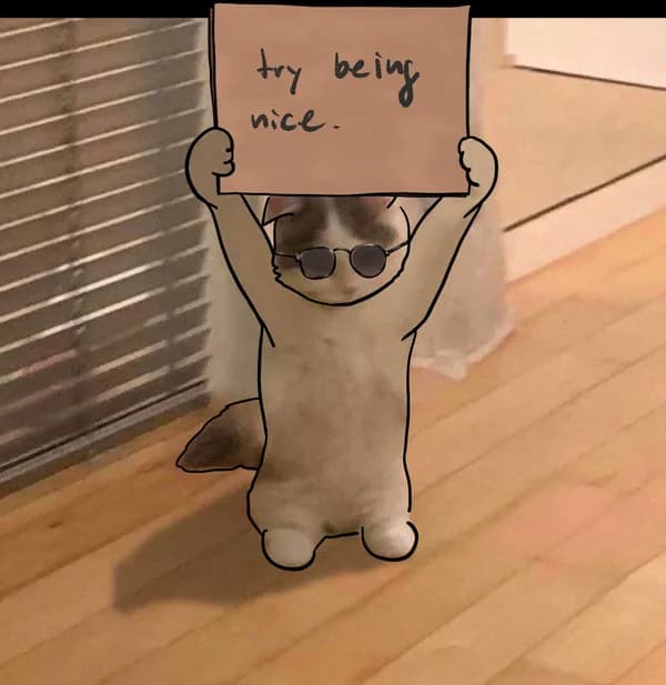 trybeingnice sign