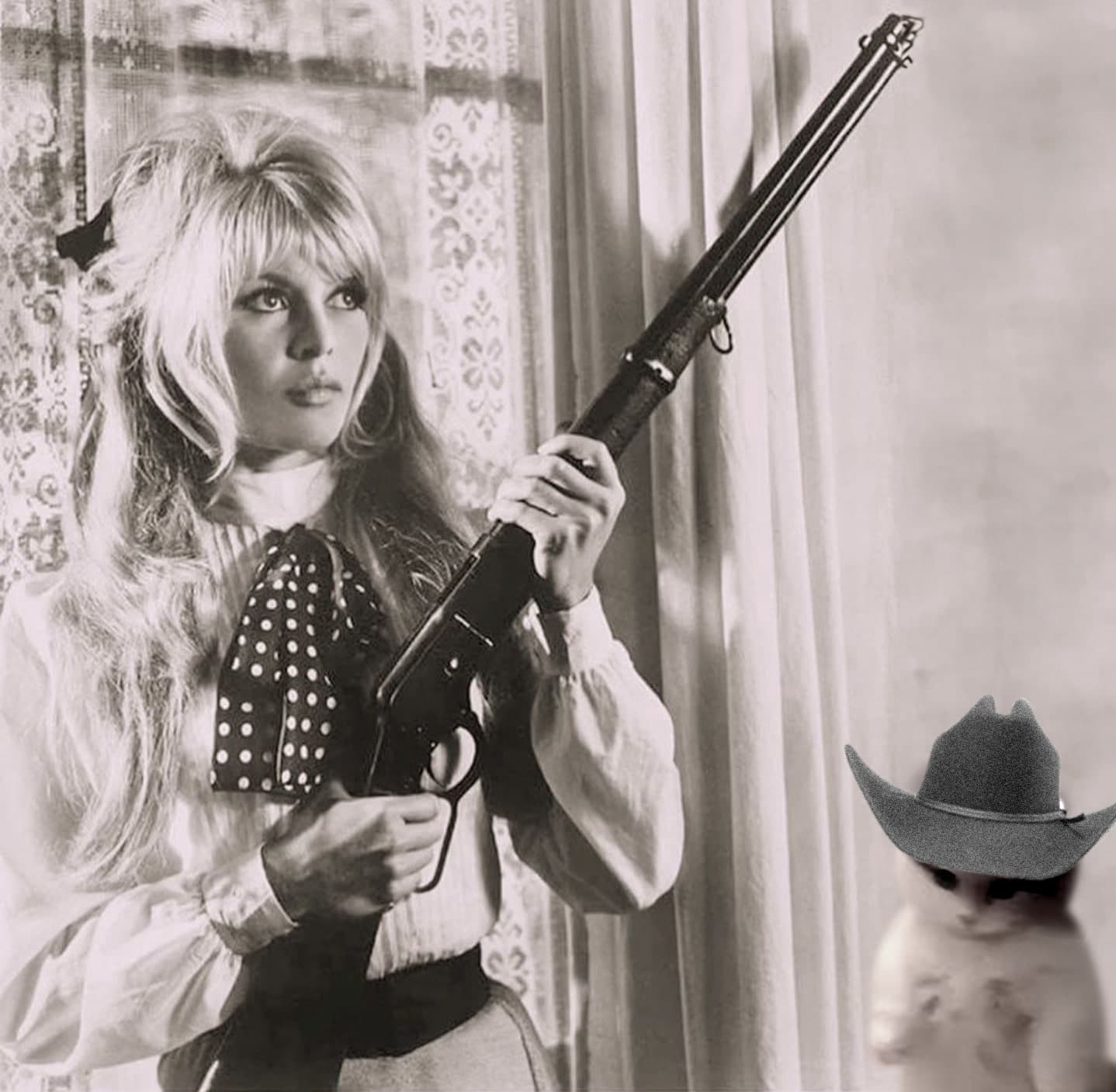 girl gun hitters hat cowboy