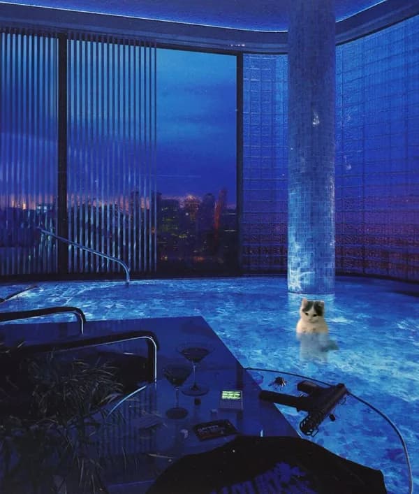 destination night pool vibe mood