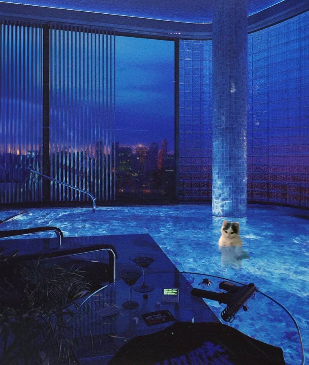 destination night pool vibe mood