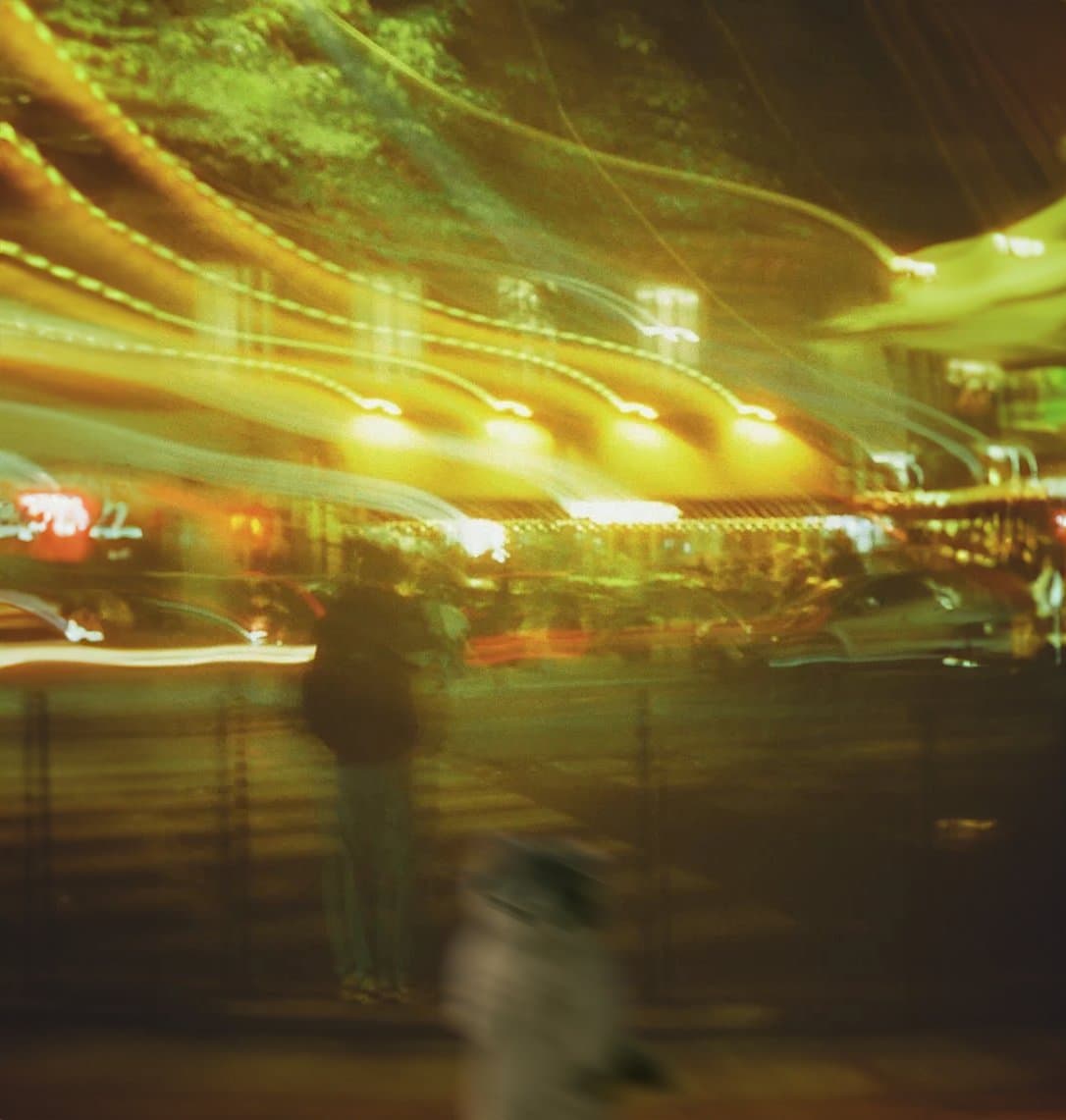 city lights blur blurry