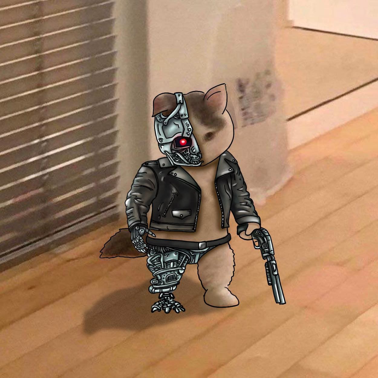 terminator gun cyborg robot