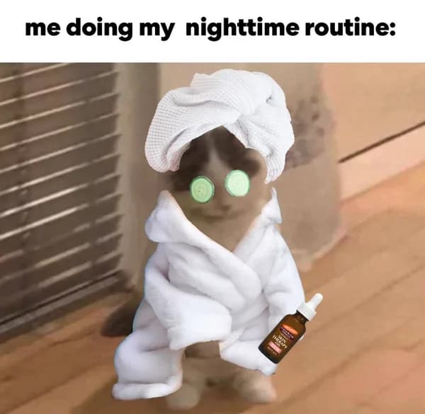 night routine cucumber bath girly serum beauty towel