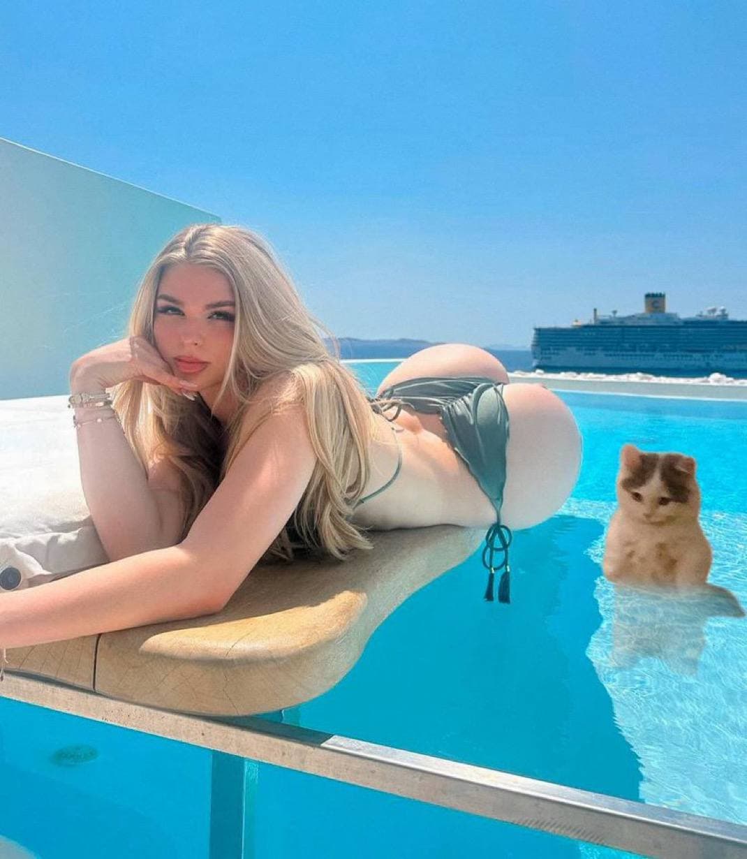 girl sexy ass blonde pool water gyatt