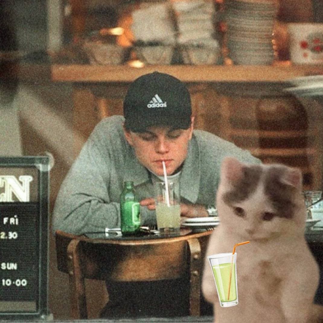 leonardo celebrity drink lemonade soda hat