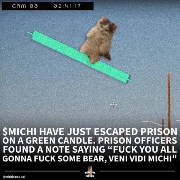 funny green candle higher up wagmichi bullish