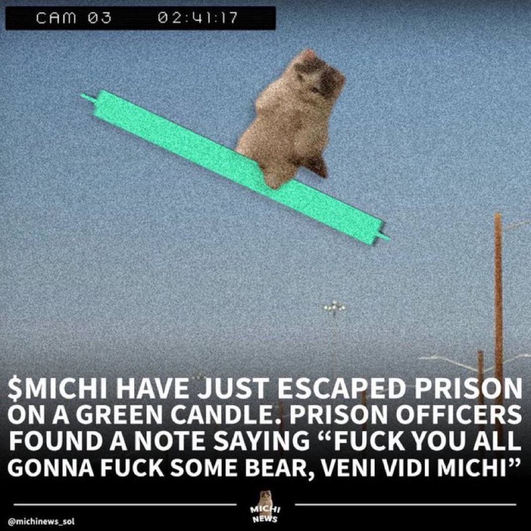 funny green candle higher up wagmichi bullish