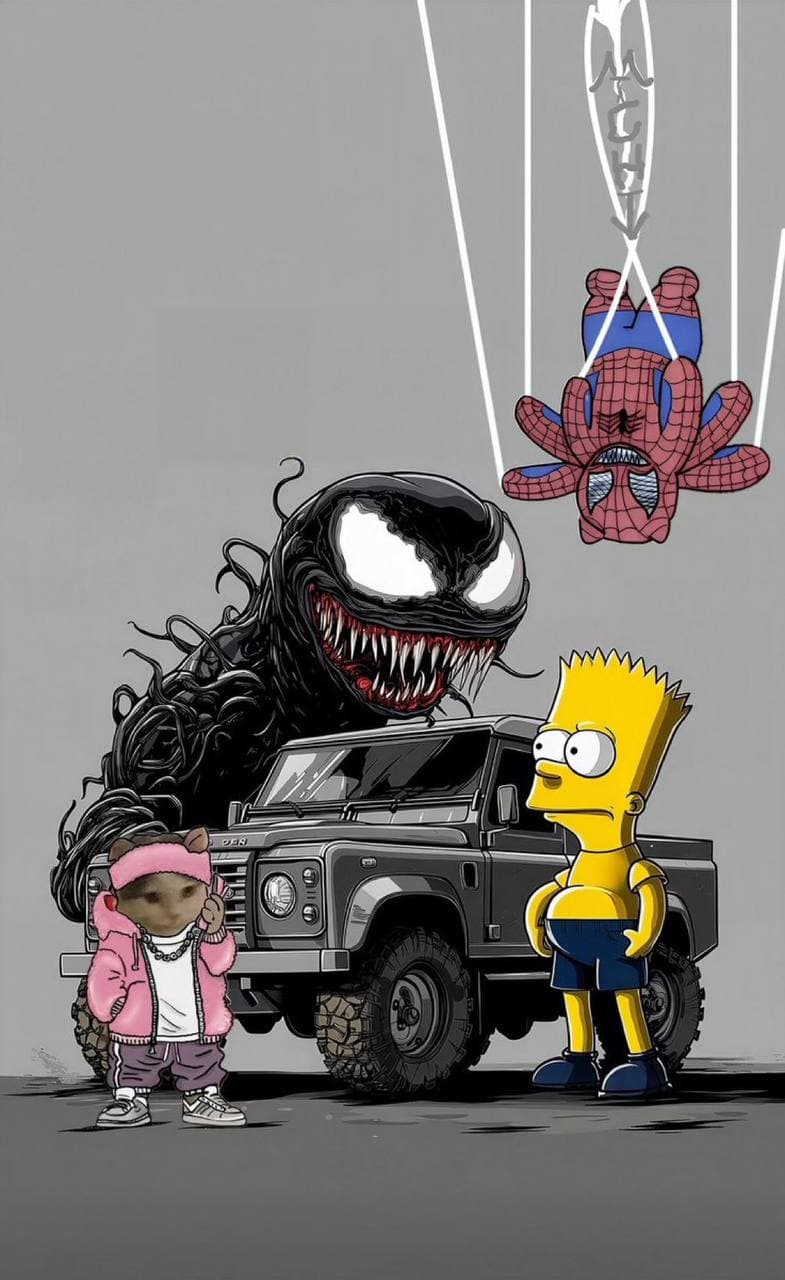 spiderman venom bartsimpson car