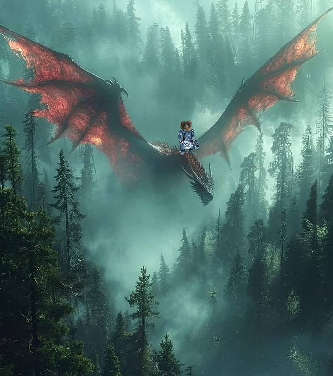 dragon outdoors forest trees