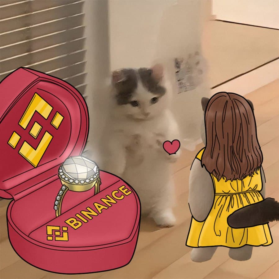 binance exchanges marryme ring propose love couple heart