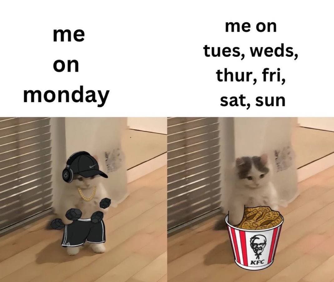 monday workout kfc tueswedsthurfrisatsun
