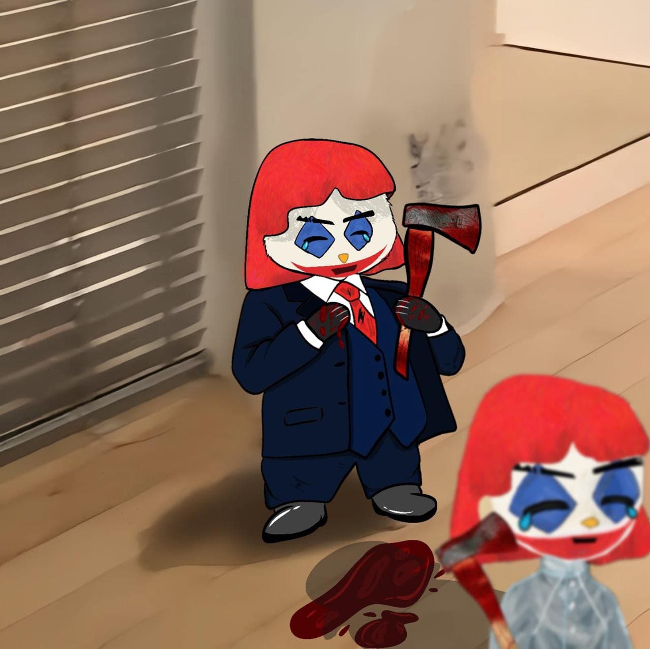 retardio axe weapon blood clown