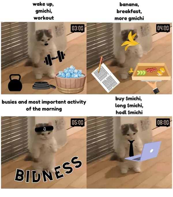 routine gmichi workout gym breakfast banana bidness work