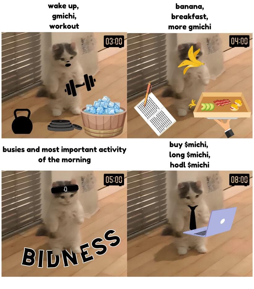 routine gmichi workout gym breakfast banana bidness work