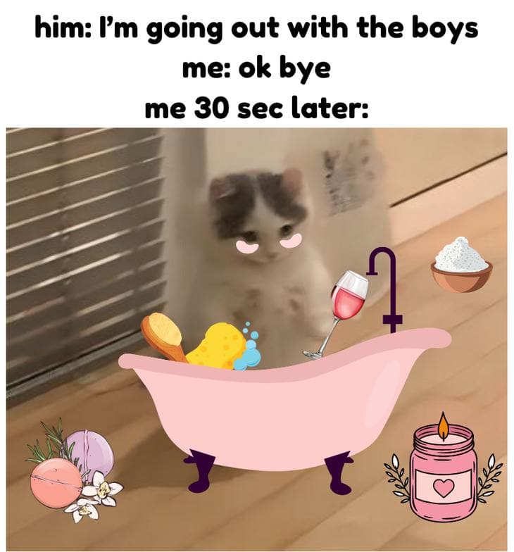 meme boys going out bath wine