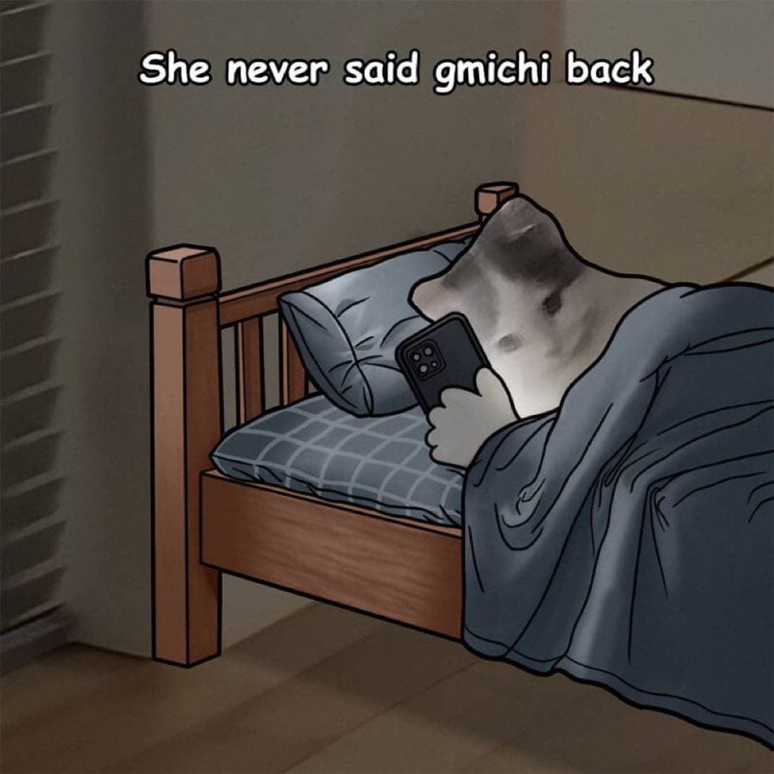 gmichi bed phone when she doesnt