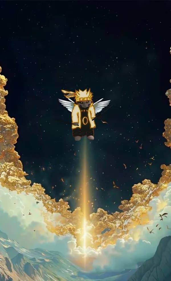 anime naruto wings fly sky clouds