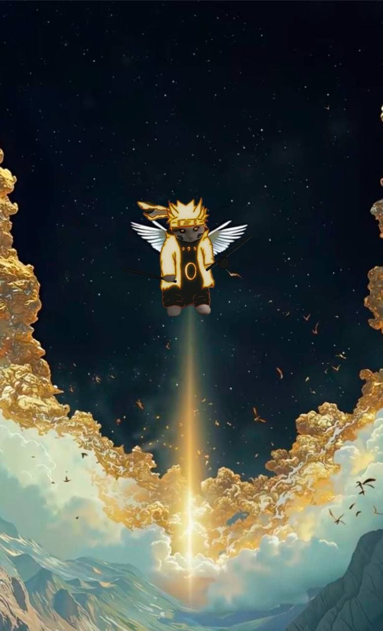 anime naruto wings fly sky clouds