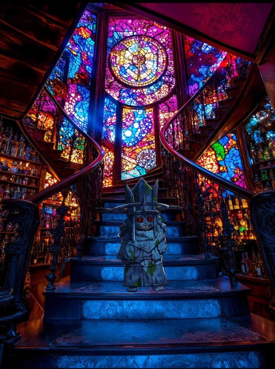 aesthetic statueofgod anime sololeveling stairs glass