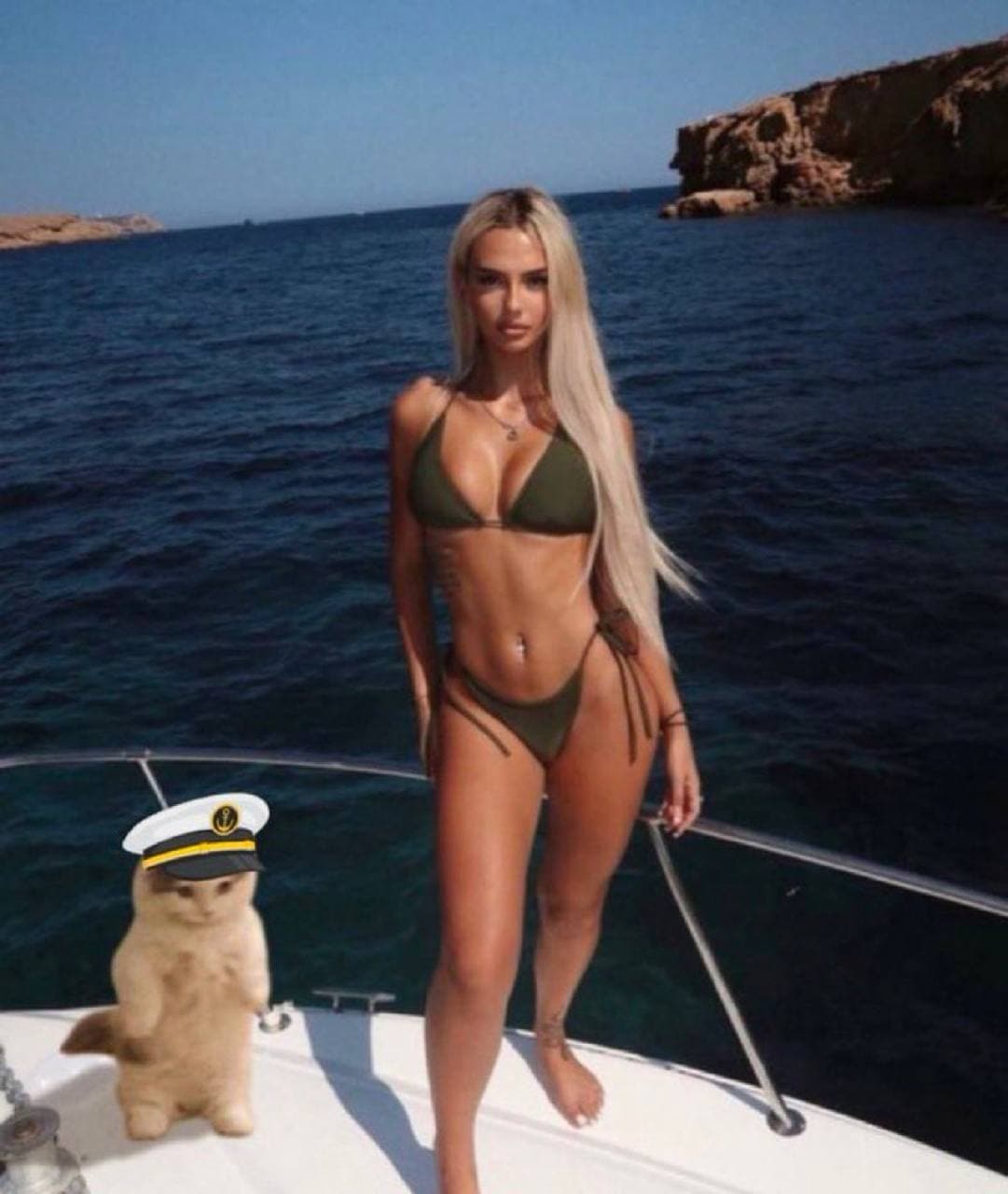 boat blonde boobs tits sexy girl water ship