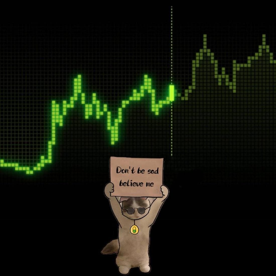 believe green chart up pump