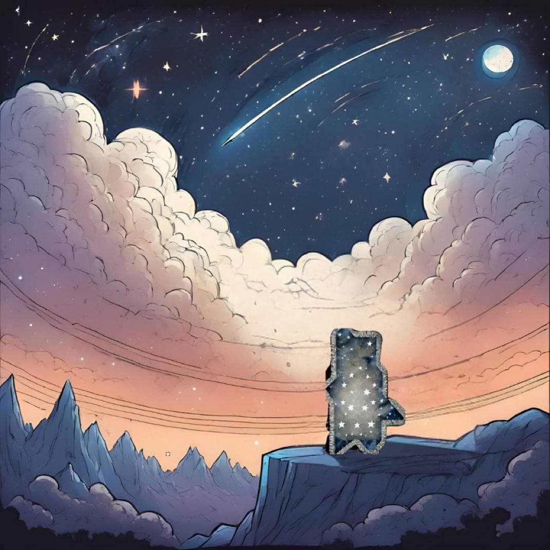 gnichi shooting star night abstract