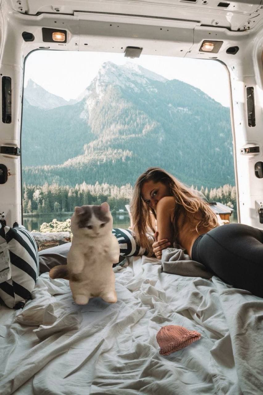 girl camping outdoors scenic ass brunette gyatt