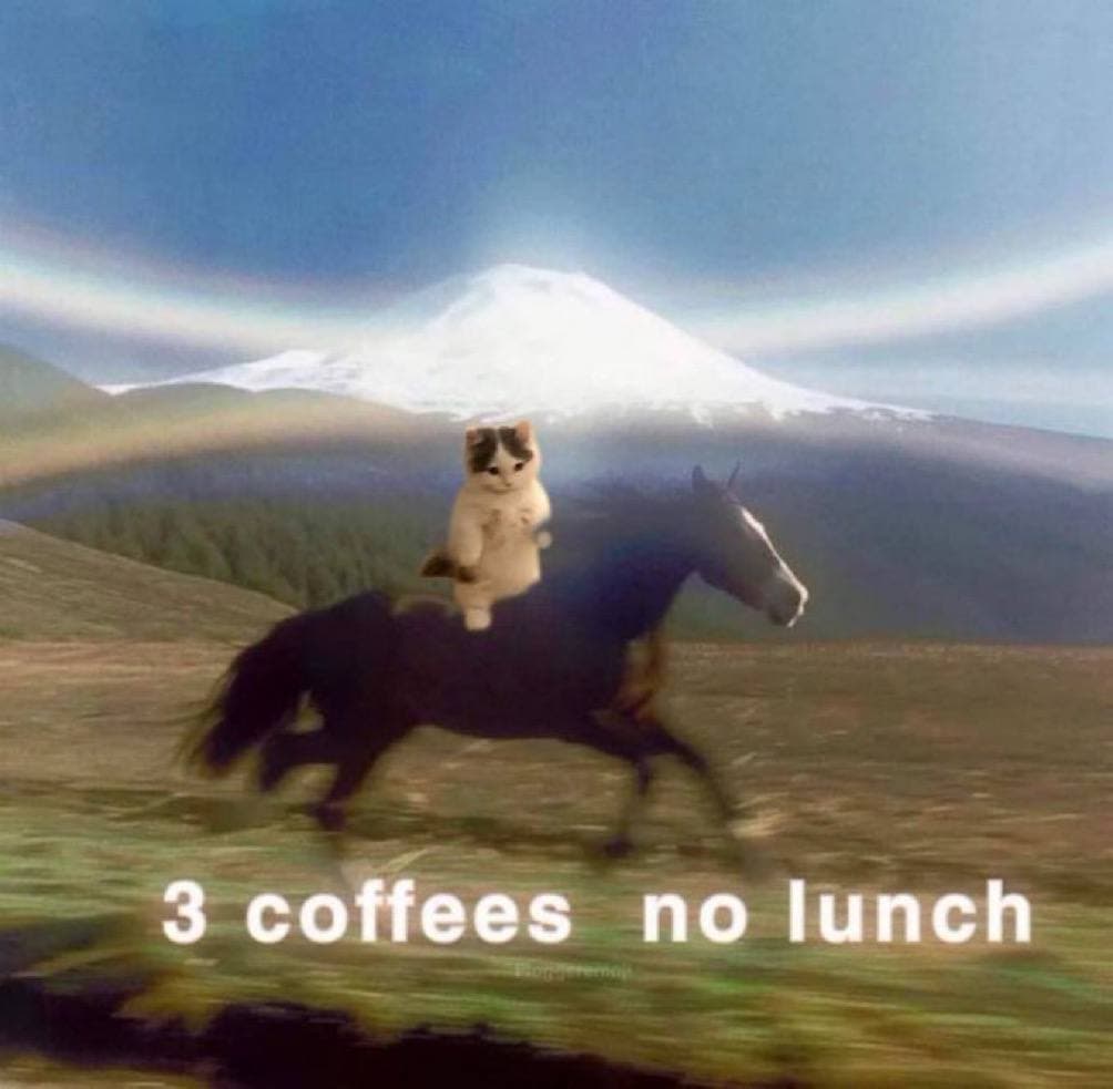 free 3 coffees no lunch