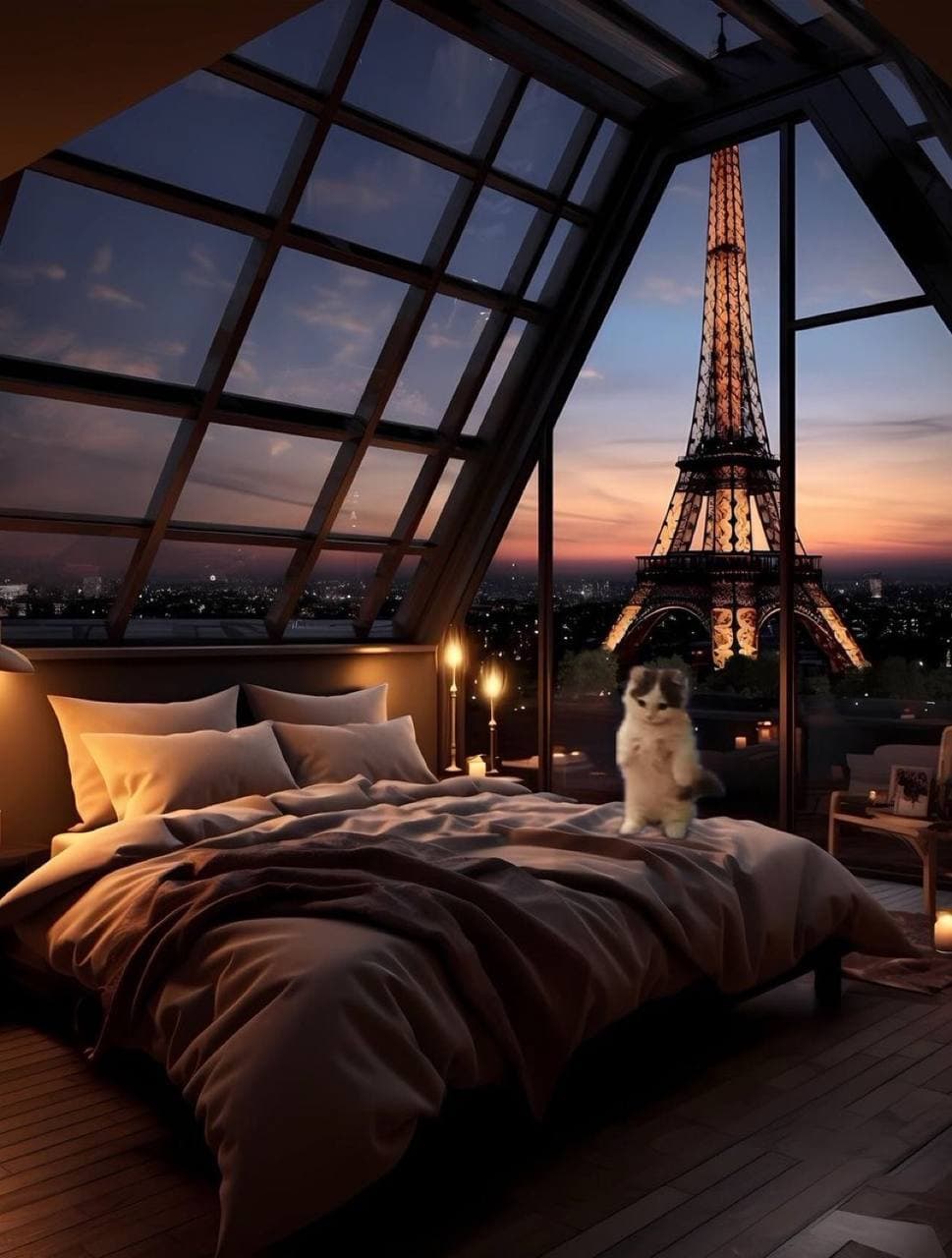 paris eiffel tower bedroom gnichi france