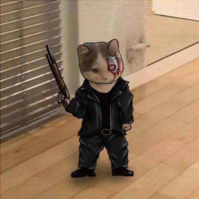 terminator gun cyborg robot